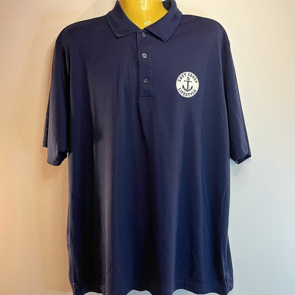 East Coast Lifestyle Men's Navy Polo Golf Shirt - Size XL